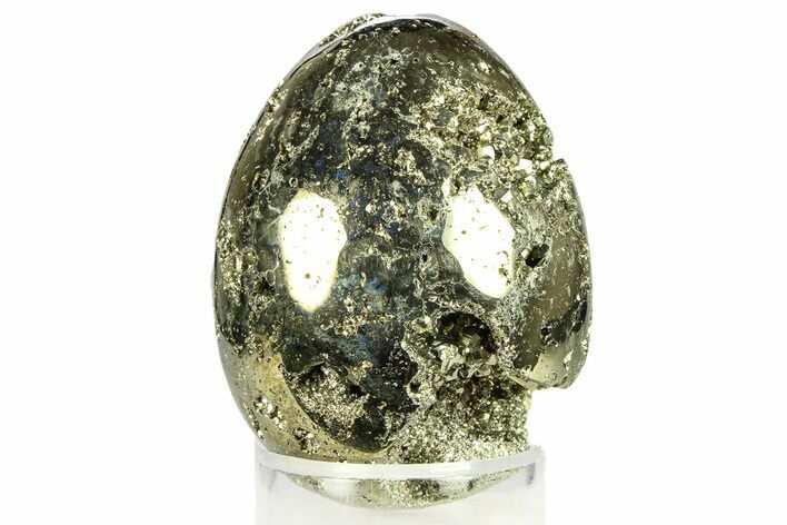 Polished Pyrite Egg - Peru #302368